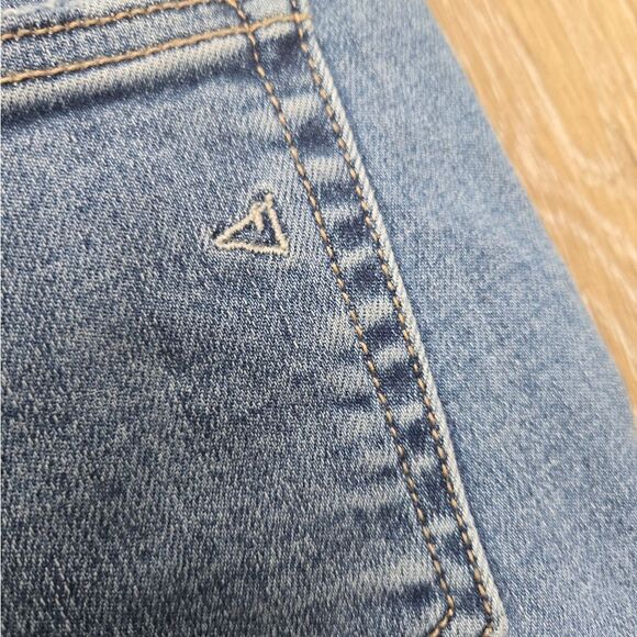 Hidden Los Angeles Blue Jeans Super High Waisted Skinny Frayed Hem Side Slit 27 - Picture 12 of 12